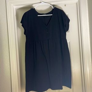 Solid black casual babydoll dress..